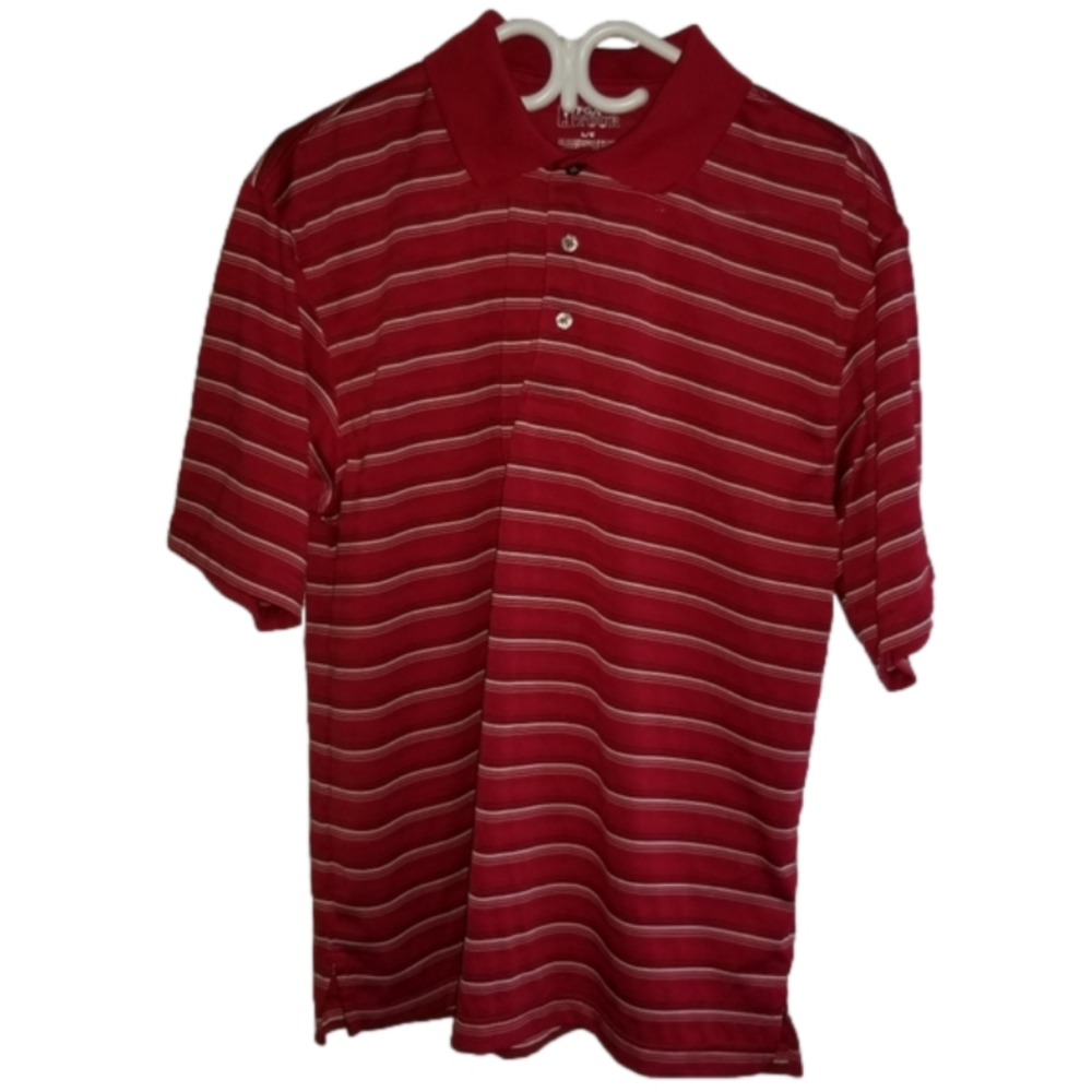 PGA Tour Short Sleeve Striped Golf Polo Size L